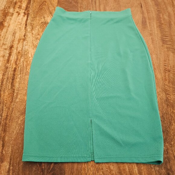 Be.You.Tiful Pencil Skirt Womens M Turquoise/Teal Bodycon Textured - Picture 5 of 6